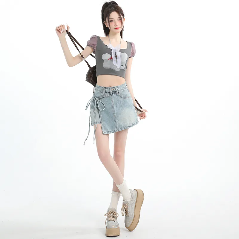 ZAZN Denim Short Skirts Women's-11