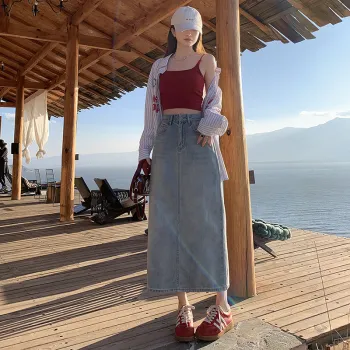 ZAZN Denim Long Skirts Women's