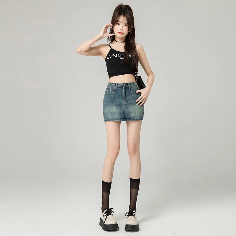 ZAZN Denim Short Skirts Women's-12