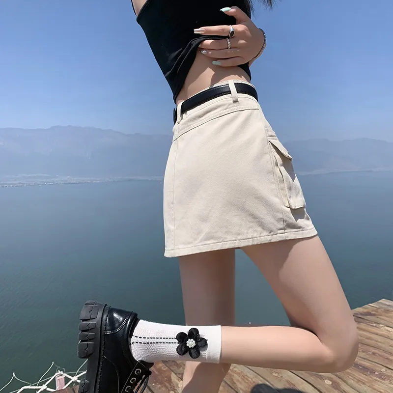ZAZN Denim Short Skirts Women's-5