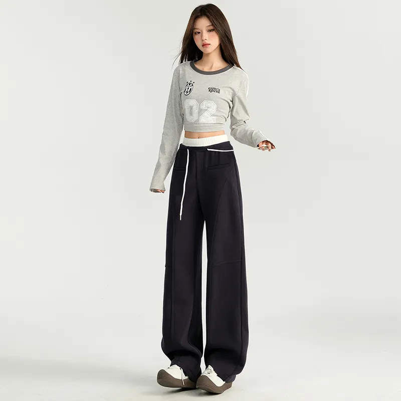 ZAZN Casual Pants Women's Navy Blue-12