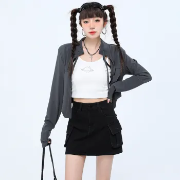 ZAZN Denim Short Skirts Women's Black