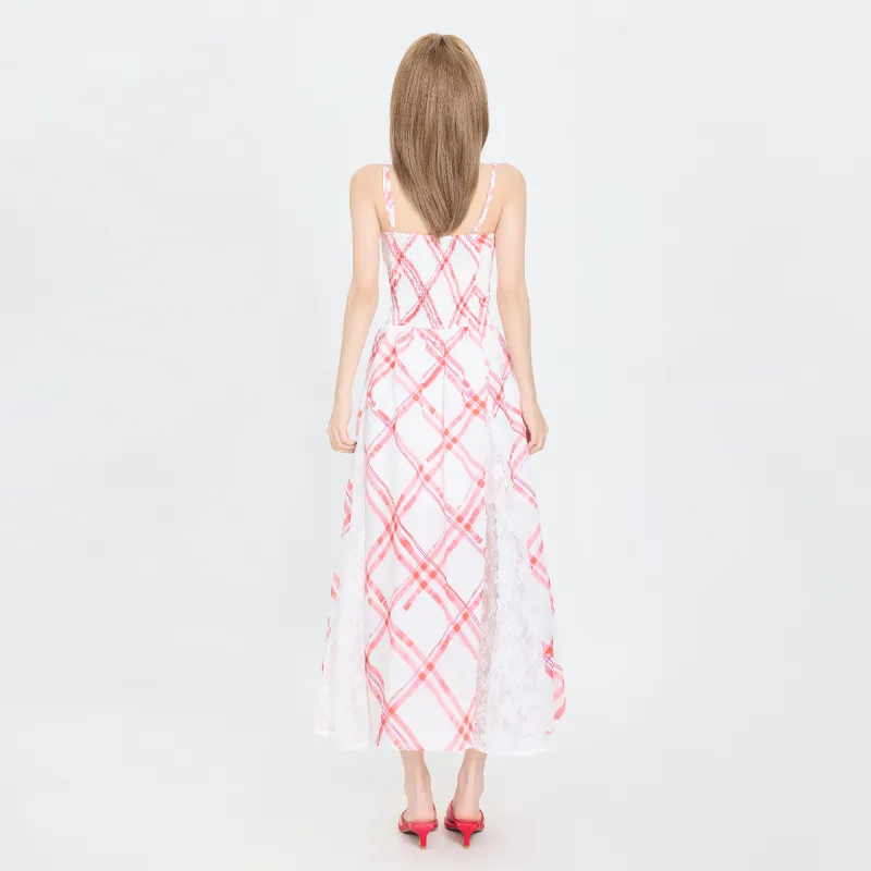 ZAZN Sleeveless Dresses Women's Cherry Red Plaid-6