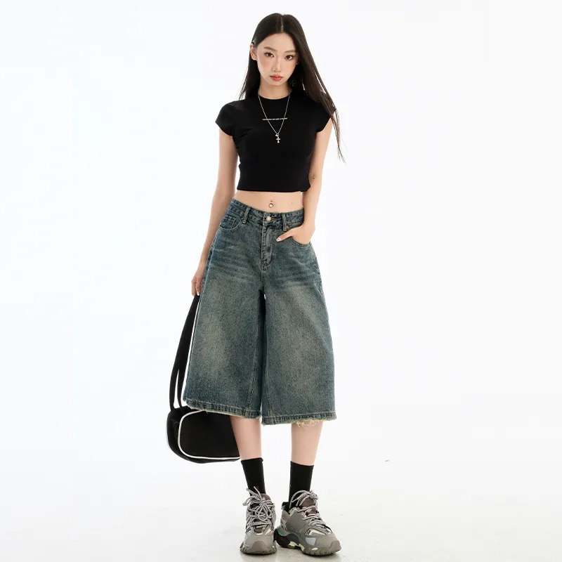 ZAZN Denim Shorts Women's Vintage Blue-4