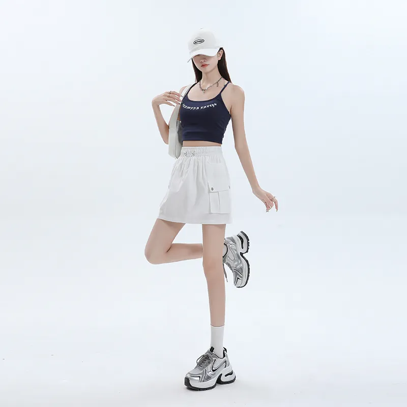 ZAZN Casual Short Skirts Women's White-1
