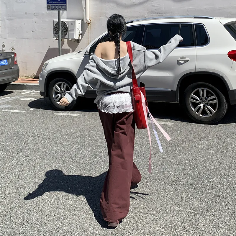 ZAZN Casual Pants Women's Red-2