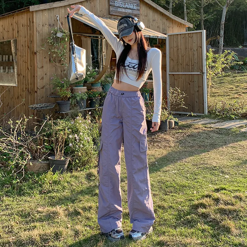 ZAZN Casual Pants Women's Purple-11