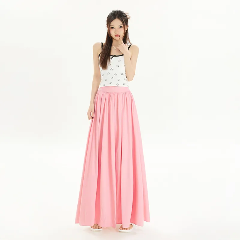 ZAZN Casual Long Skirts Women's White-12