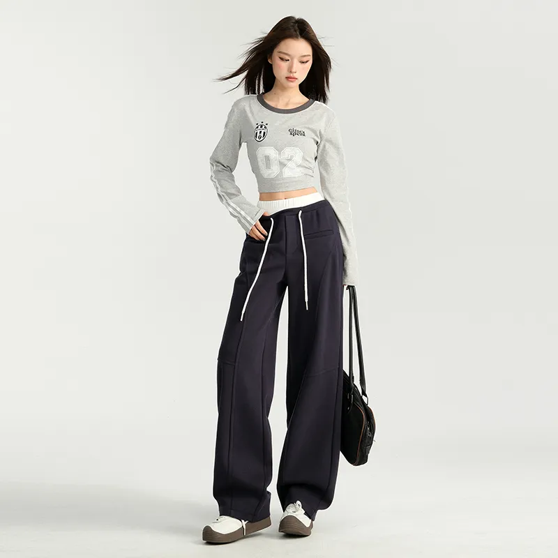 ZAZN Casual Pants Women's Navy Blue-3
