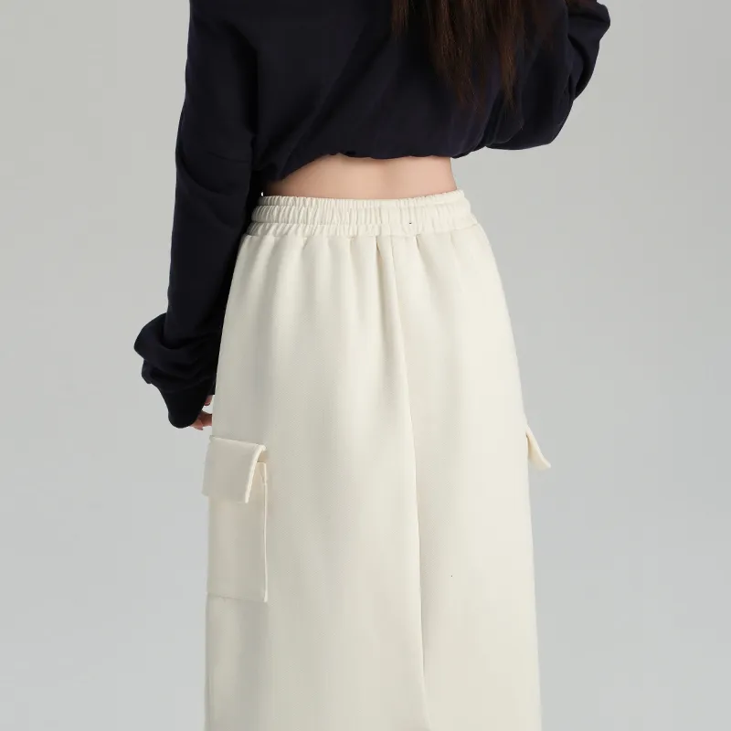 ZAZN Casual Long Skirts Women's White-1