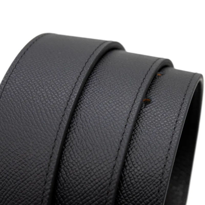 KARL LAGERFELD Top Grain Cow Leather Belts Unisex Black Width 3.7cm-2