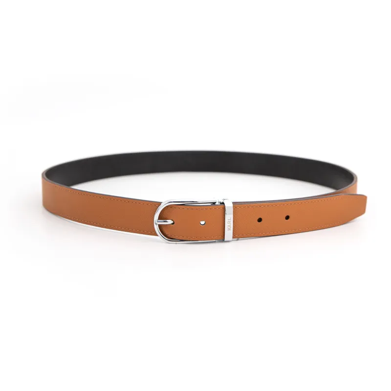 KARL LAGERFELD Top Grain Cow Leather Belts Unisex Width 2.9cm-1