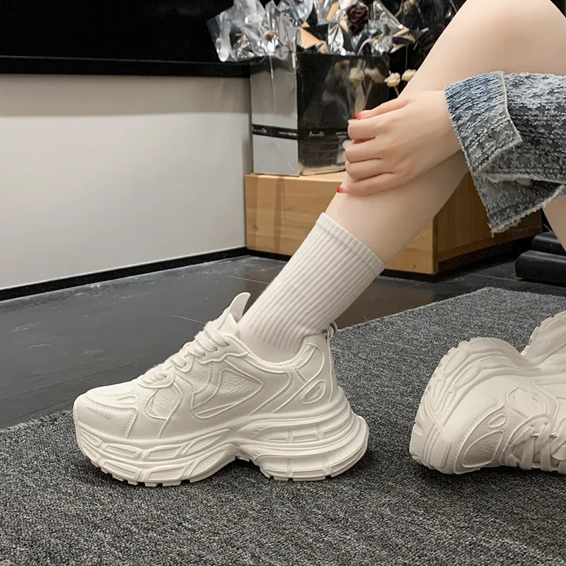 Fawn Miri Slip Resistant, Abrasion Resistant, Lightweight, Height Increasing Low Top Chunky Sneakers Women's-1