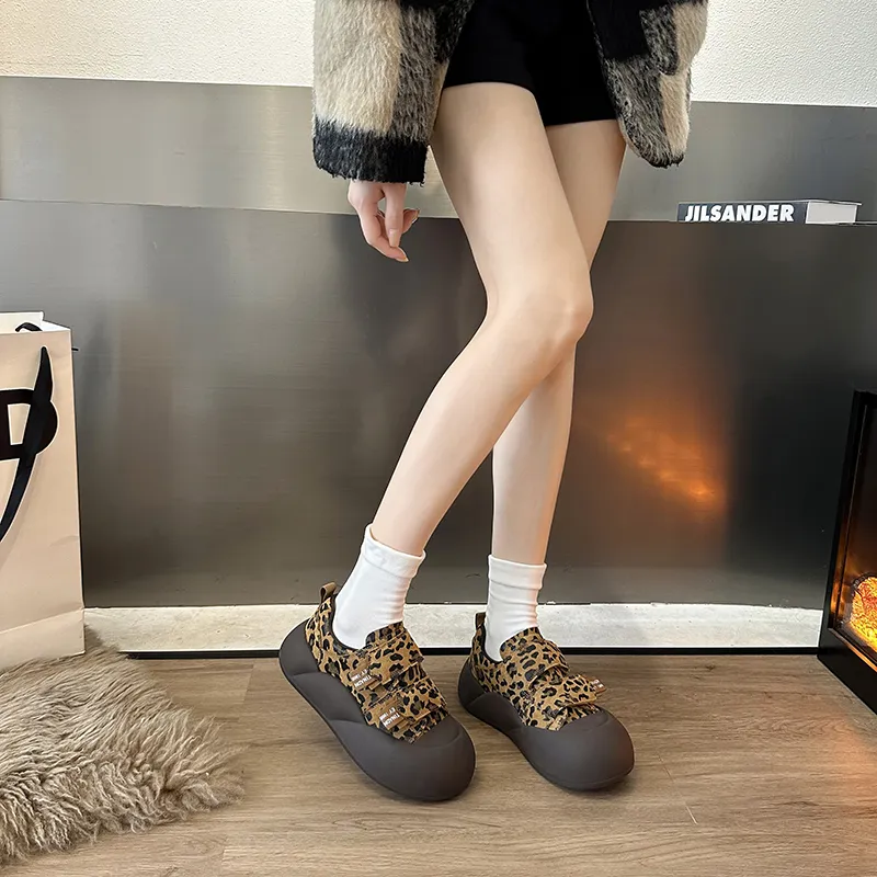 Fawn Miri Shock Absorbers With Slip Resistant Features Low Top Casual Shoes Women's Leopard Print-2