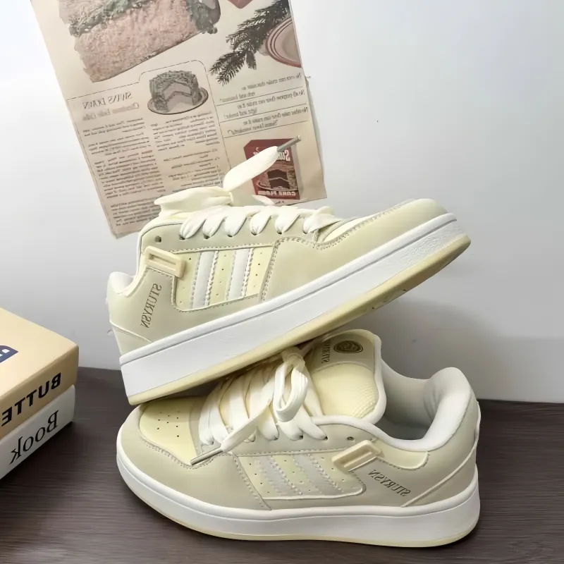 Fawn Miri Coverage Slip Resistant And Abrasion Resistant Low Top Skateboard Shoes Women's Custard-1