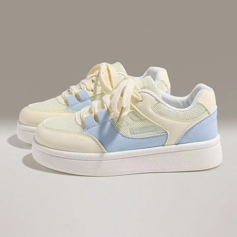 Fawn Miri Coverage Lightweight And Breathable Low Top Skateboard Shoes Women's Yellow Blue-1