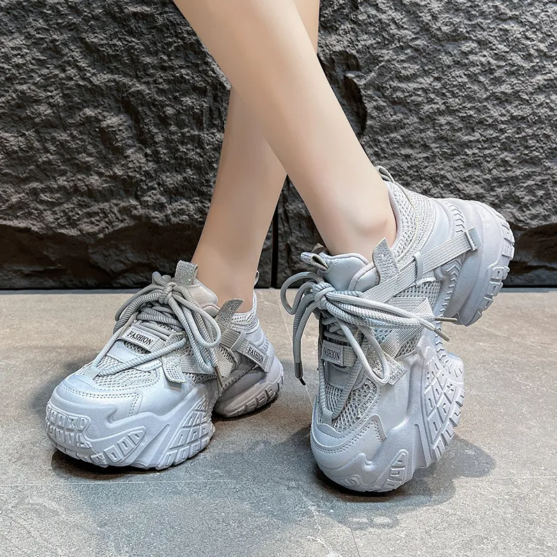 Fawn Miri Slip Resistant, Abrasion Resistant, Height Increasing, Breathable Low Top Chunky Sneakers Women's-9