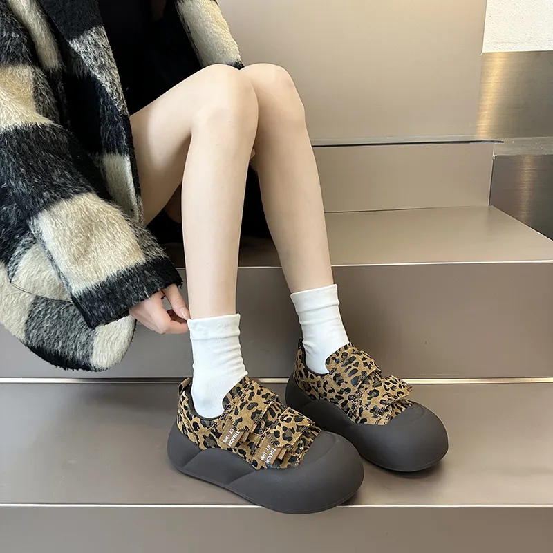 Fawn Miri Shock Absorbers With Slip Resistant Features Low Top Casual Shoes Women's Leopard Print-6