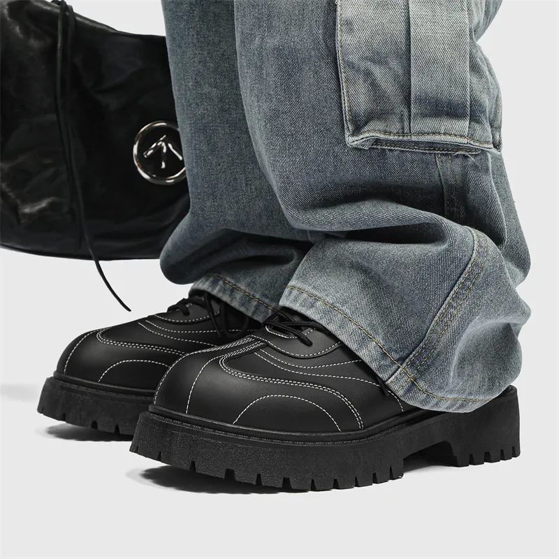 Fawn Miri Anti Slip Wear Resistant Low Top Casual Shoes Men's Black-2