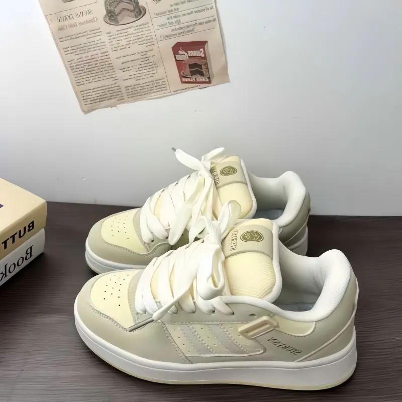 Fawn Miri Coverage Slip Resistant And Abrasion Resistant Low Top Skateboard Shoes Women's Custard-5
