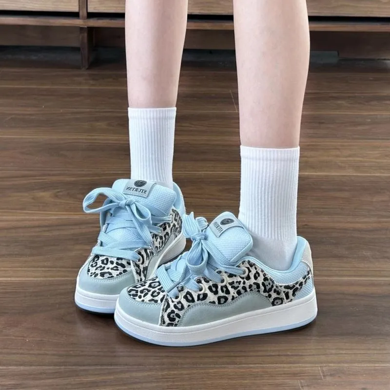 Fawn Miri Coverage Slip Resistant And Abrasion Resistant Low Top Skateboard Shoes Women's Leopard Print-6