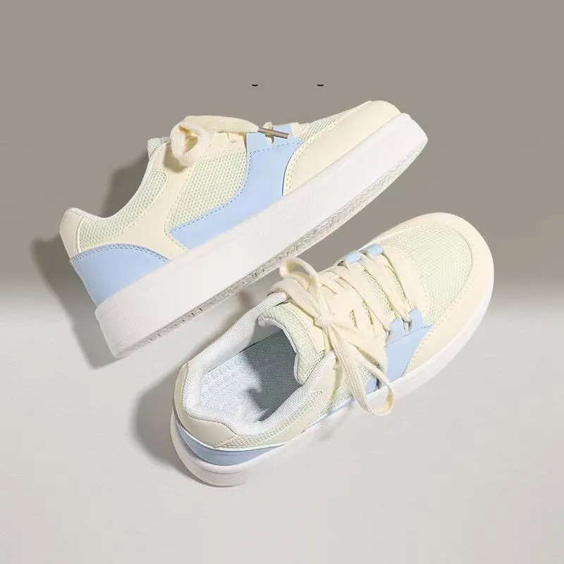 Fawn Miri Coverage Lightweight And Breathable Low Top Skateboard Shoes Women's Yellow Blue-2