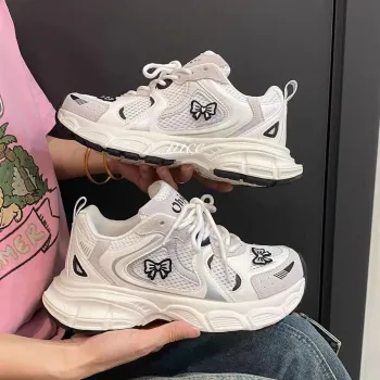 Fawn Miri Cushioning Anti Slip And Wear Resistant Coverage Low Top Chunky Sneakers Women's White