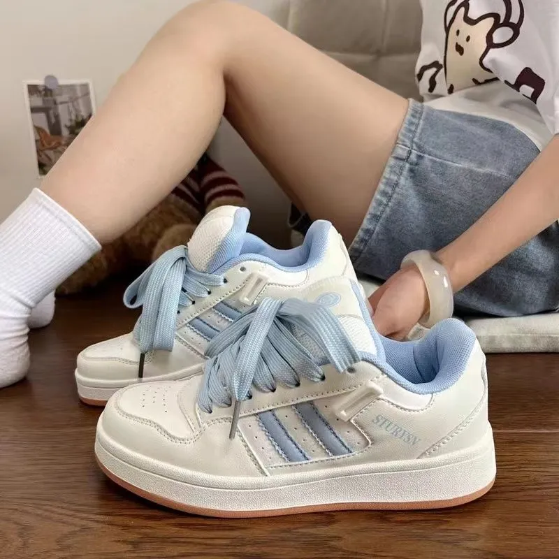 Fawn Miri Coverage Slip Resistant, Abrasion Resistant, Breathable Low Top Skateboard Shoes Unisex White Blue-5