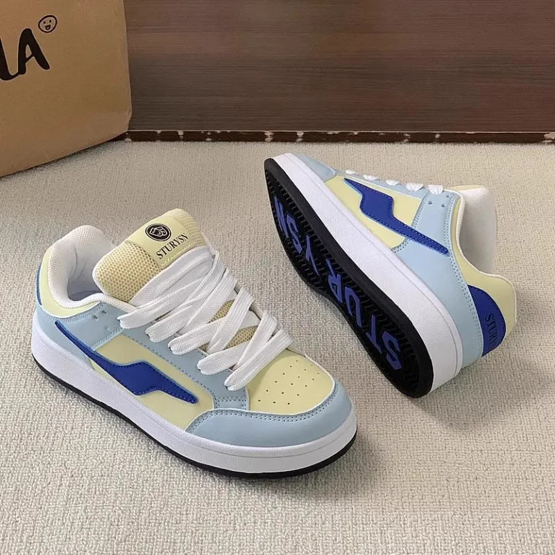 Fawn Miri Coverage Slip Resistant And Abrasion Resistant Low Top Skateboard Shoes Women's Blue Yellow-2