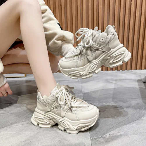 Fawn Miri Anti Slip And Wear Resistant Height Increasing Low Top Chunky Sneakers Women's