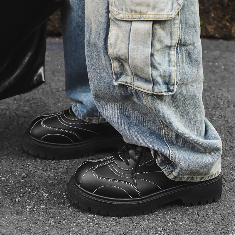 Fawn Miri Anti Slip Wear Resistant Low Top Casual Shoes Men's Black-5