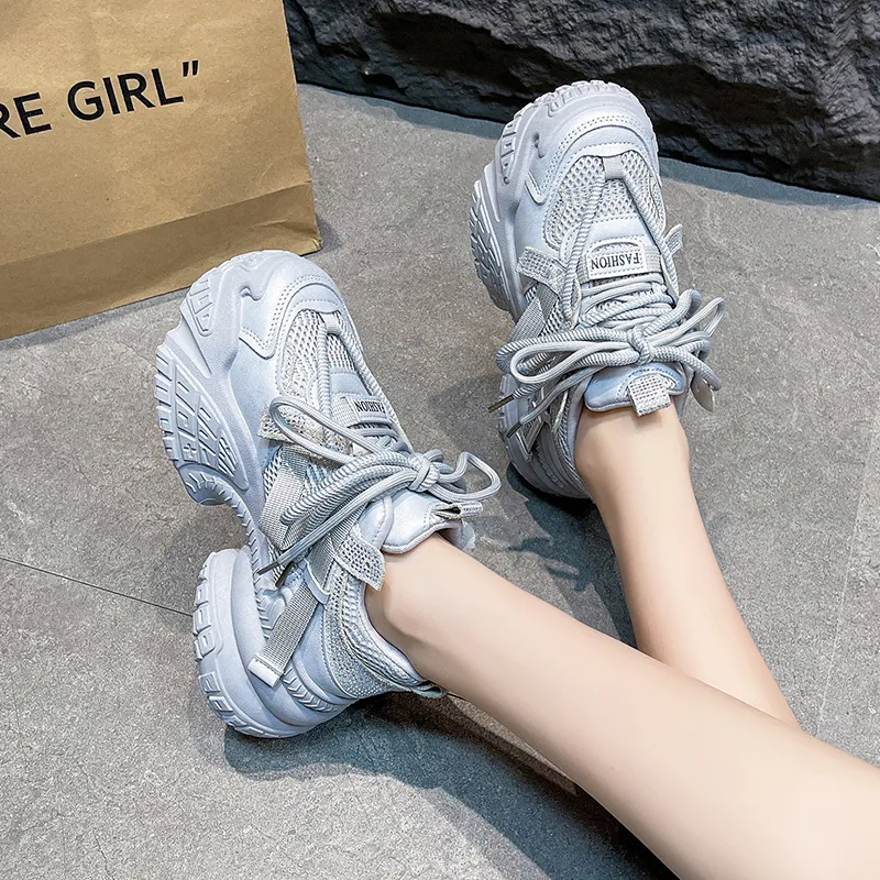 Fawn Miri Slip Resistant, Abrasion Resistant, Height Increasing, Breathable Low Top Chunky Sneakers Women's-8