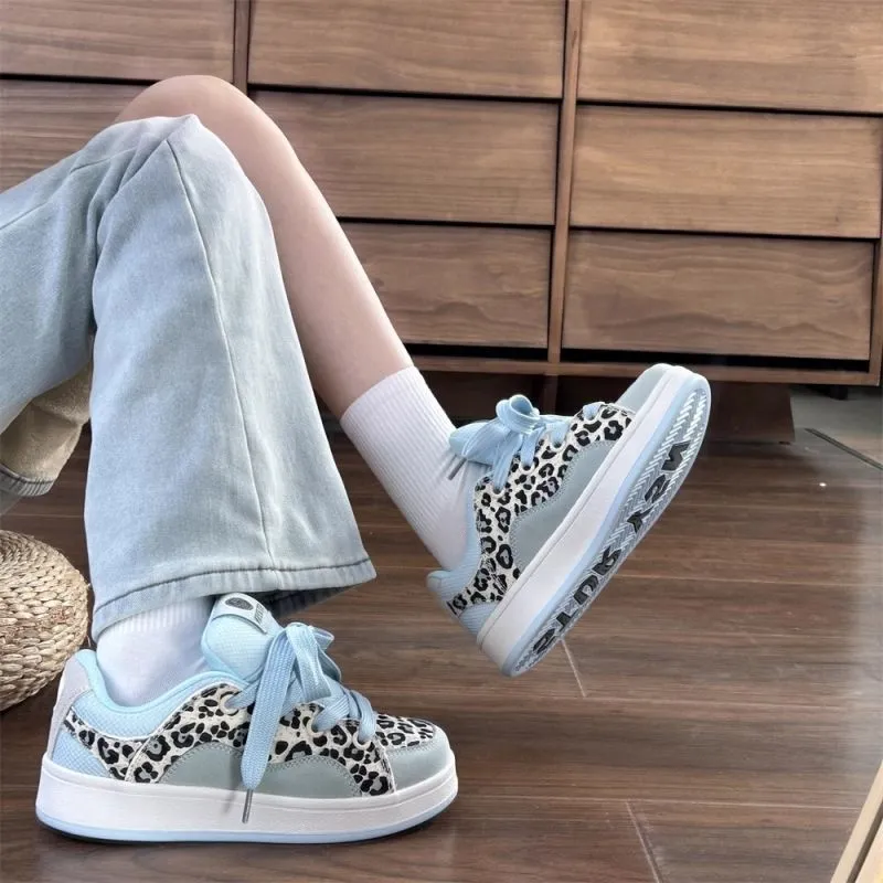 Fawn Miri Coverage Slip Resistant And Abrasion Resistant Low Top Skateboard Shoes Women's Leopard Print-5