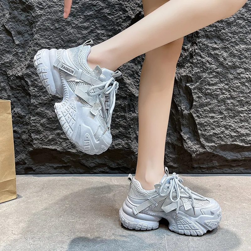 Fawn Miri Slip Resistant, Abrasion Resistant, Height Increasing, Breathable Low Top Chunky Sneakers Women's-3
