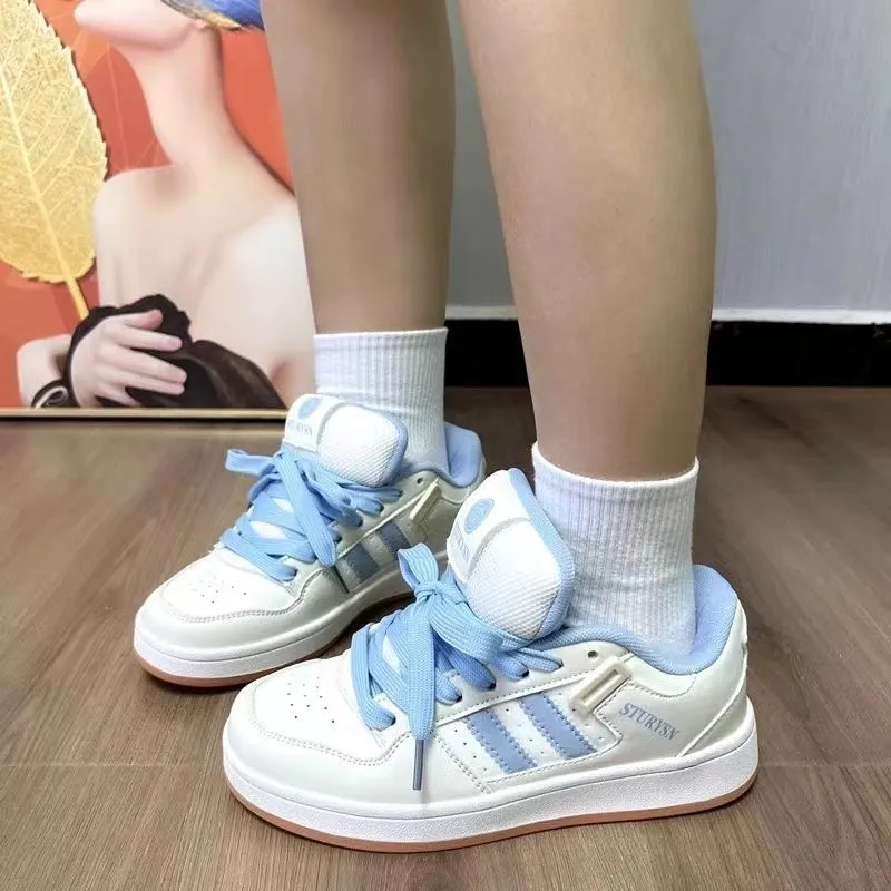Fawn Miri Coverage Slip Resistant, Abrasion Resistant, Breathable Low Top Skateboard Shoes Unisex White Blue-2