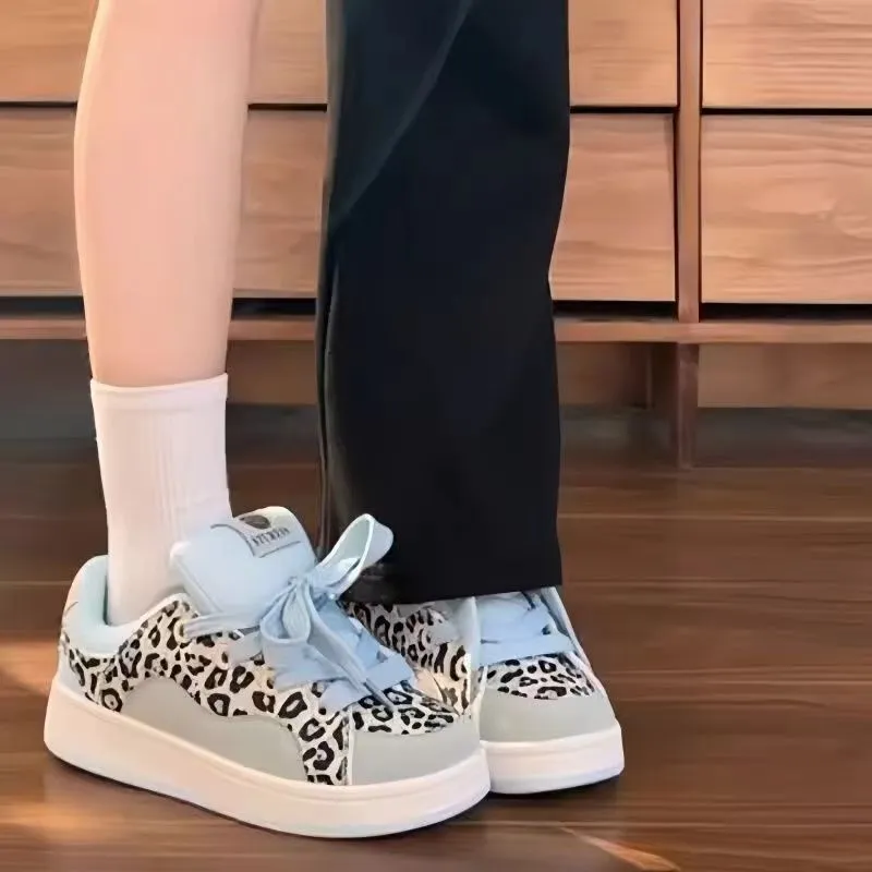 Fawn Miri Coverage Slip Resistant And Abrasion Resistant Low Top Skateboard Shoes Women's Leopard Print-1