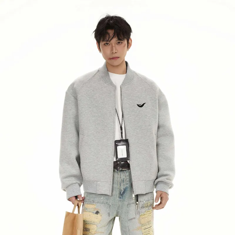 FASTFISH Baseball Jacket Unisex Gray-5