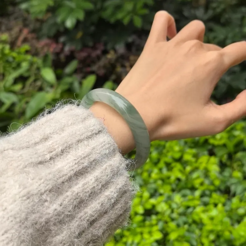MUGONGZI Natural Tianshan Jade Bangles Women's-5