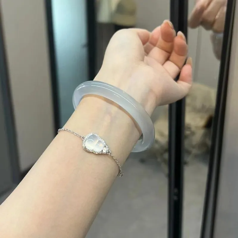 MUGONGZI Glass Cat Eye Bangles Women's-4