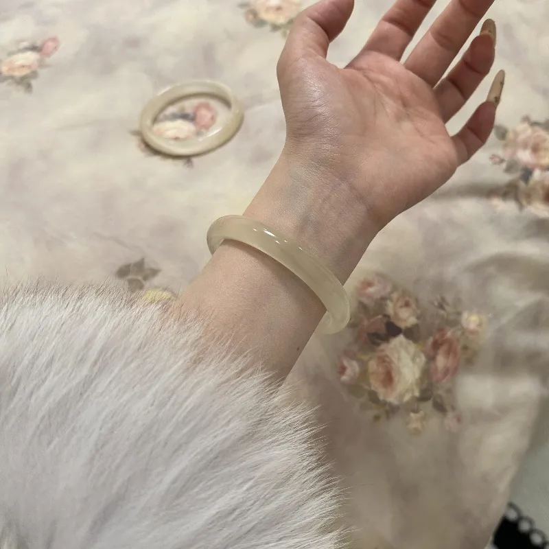 MUGONGZI Colored Glaze Jade Bangles Women's-3