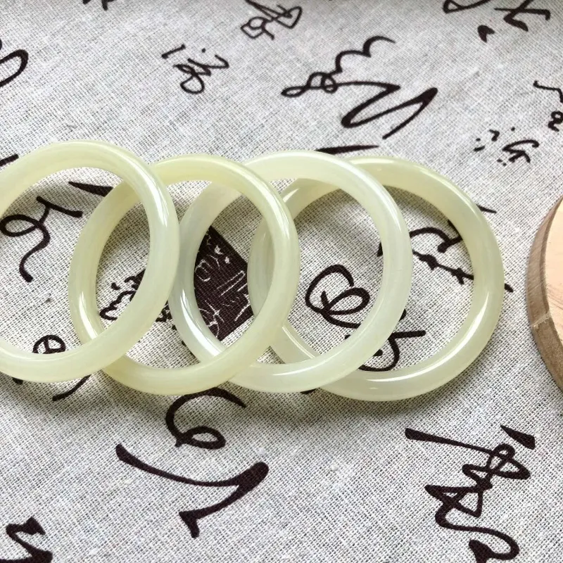 MUGONGZI Colored Glaze Jade Bangles Women's-3