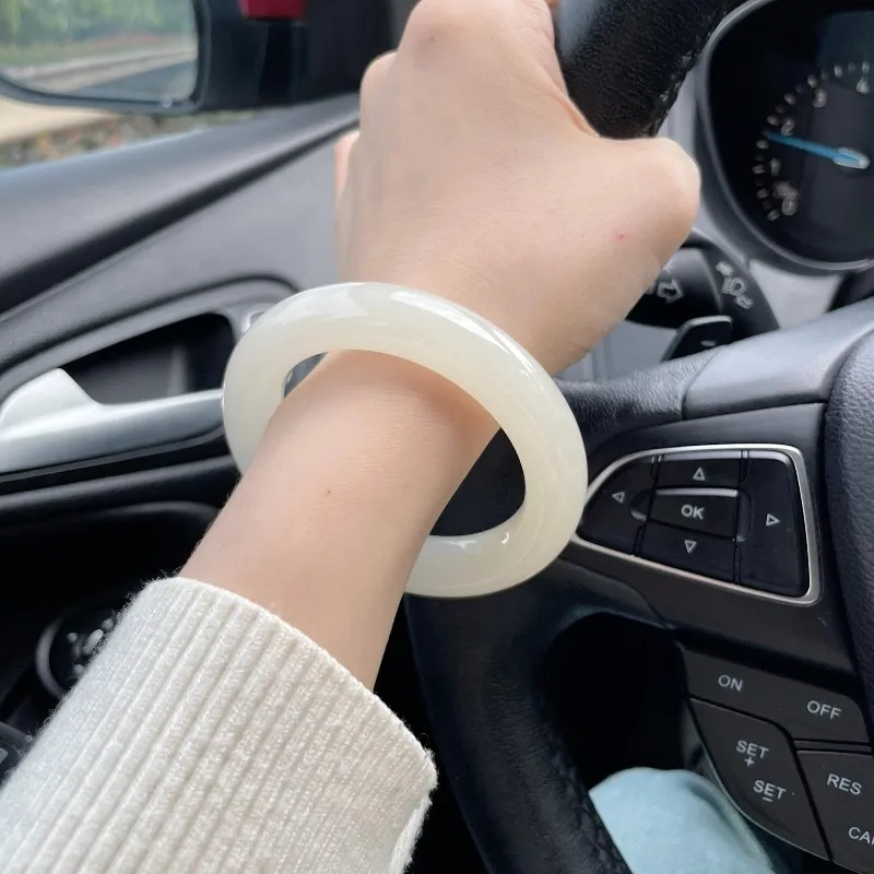 MUGONGZI Colored Glaze Jade Bangles Women's-3