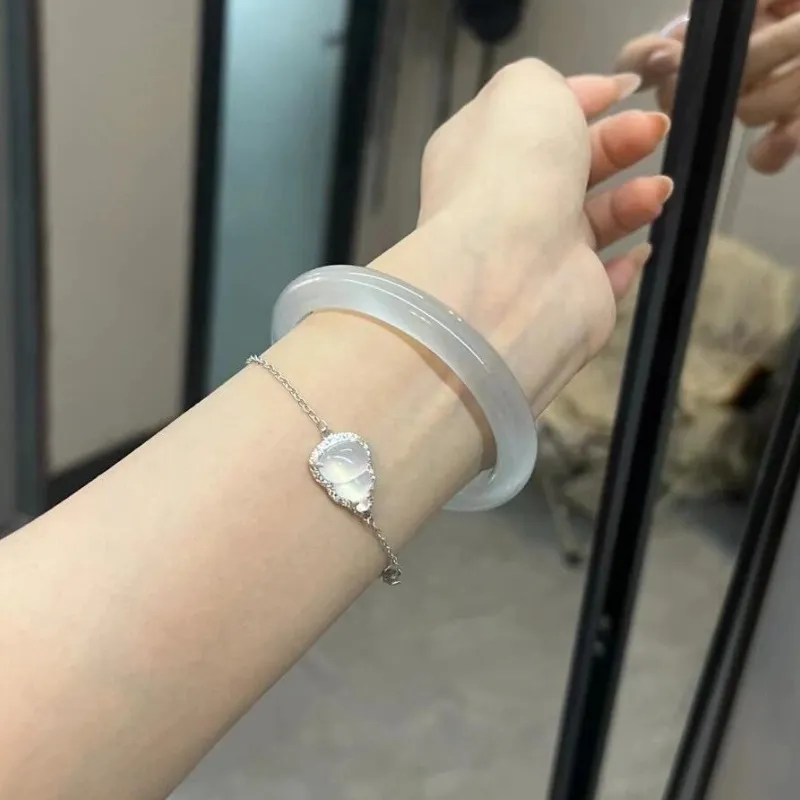 MUGONGZI Glass Cat Eye Bangles Women's-5