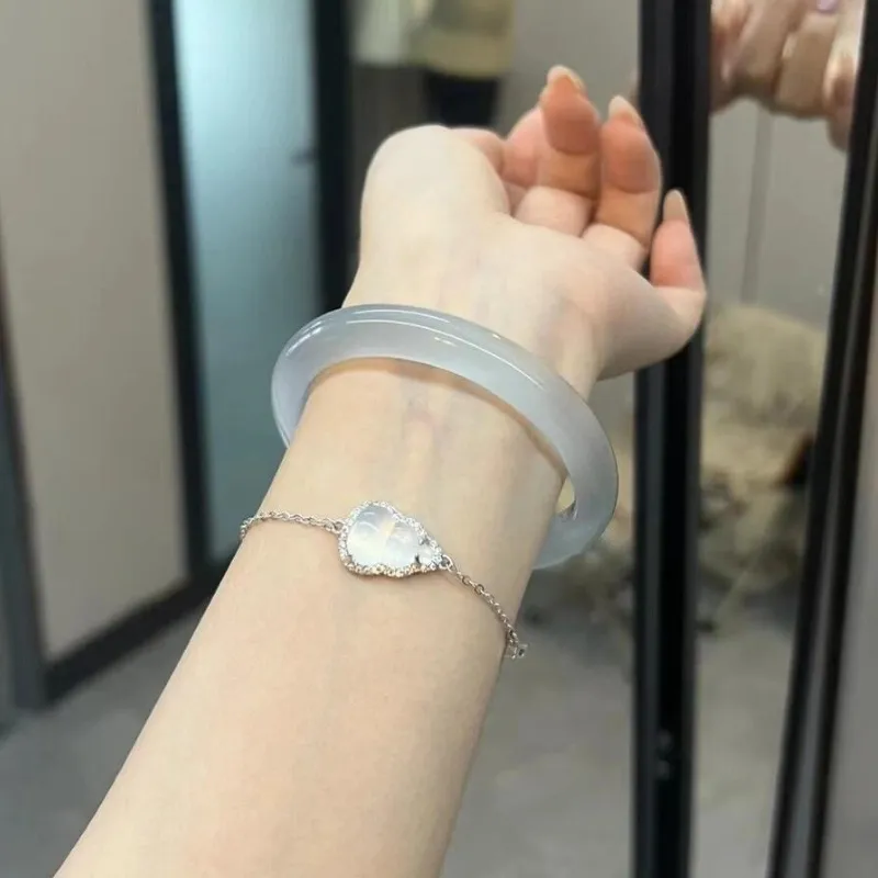 MUGONGZI Glass Cat Eye Bangles Women's-3