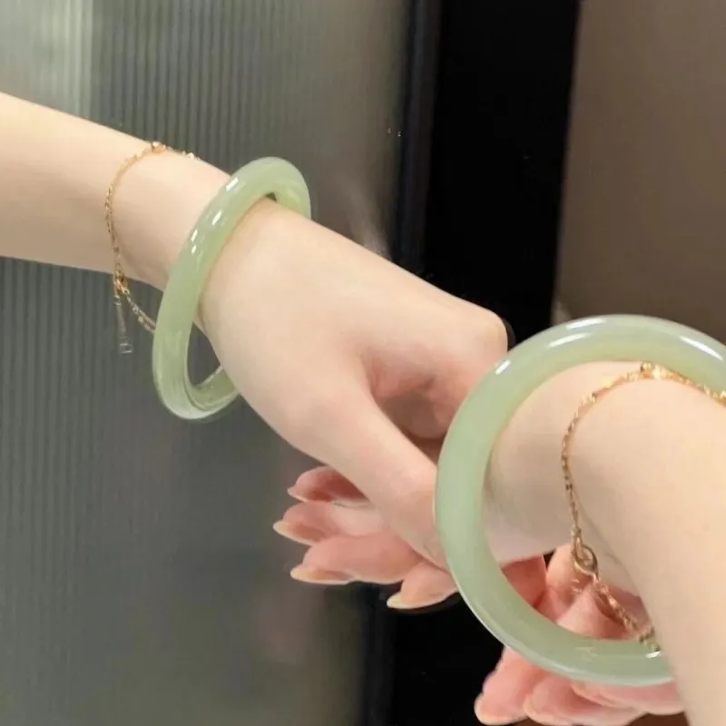 MUGONGZI Natural Colored Glaze Bangles Women's-2
