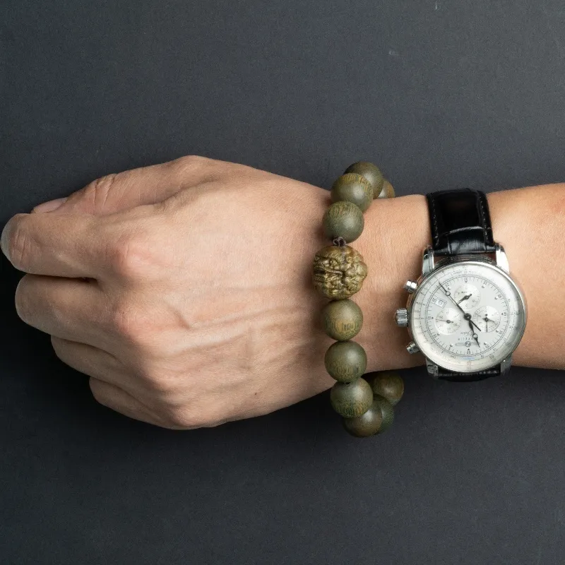 MUGONGZI Green Sandalwood Wooden Bracelets Unisex-3