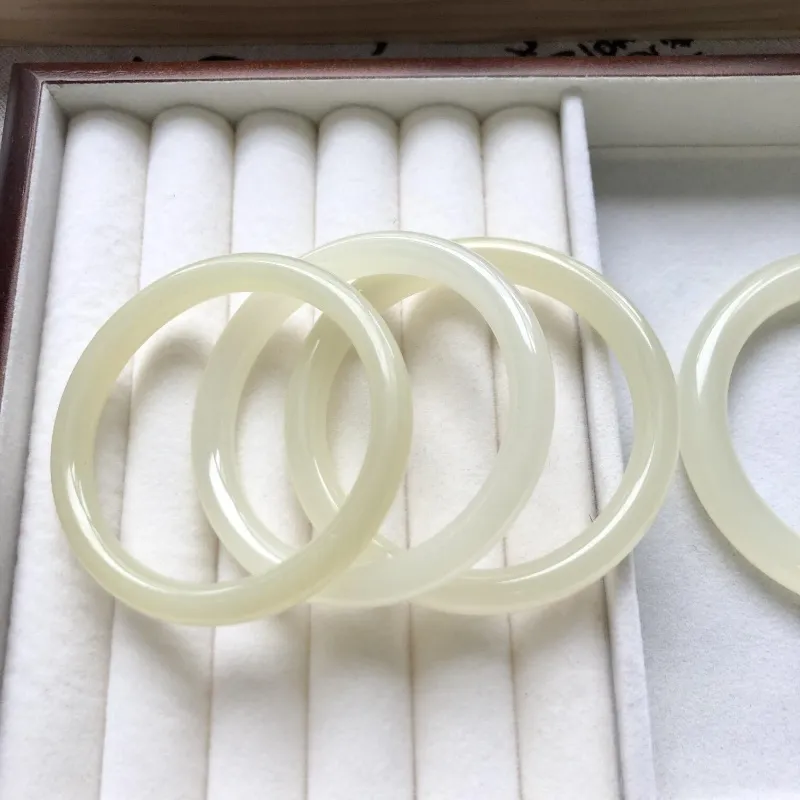 MUGONGZI Colored Glaze Jade Bangles Women's-5