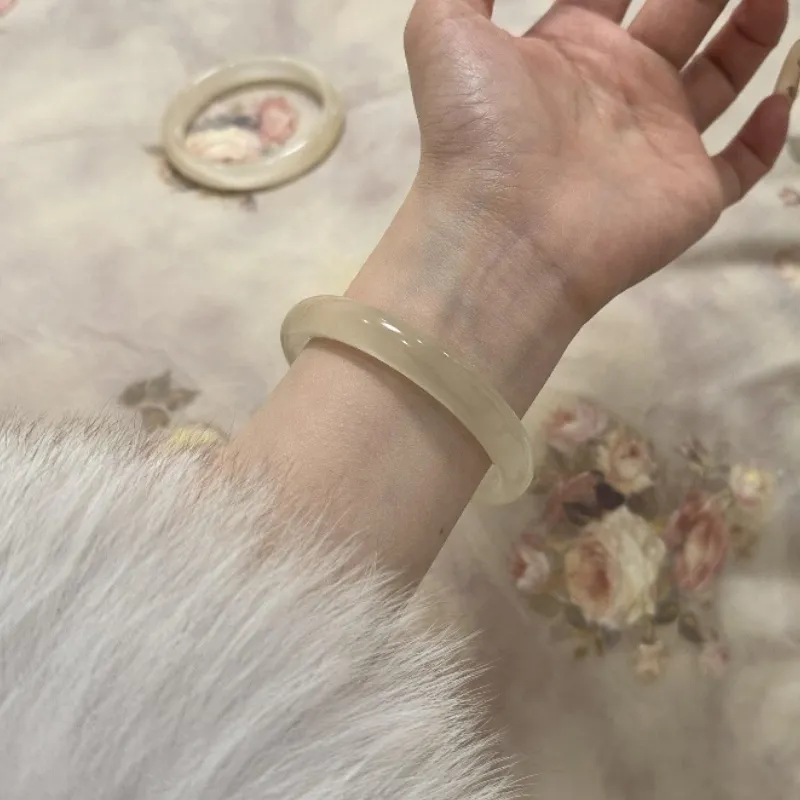MUGONGZI Colored Glaze Jade Bangles Women's-6