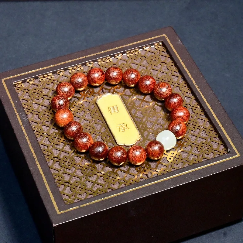 MUGONGZI Golden Sandalwood Wooden Bracelets Unisex-3