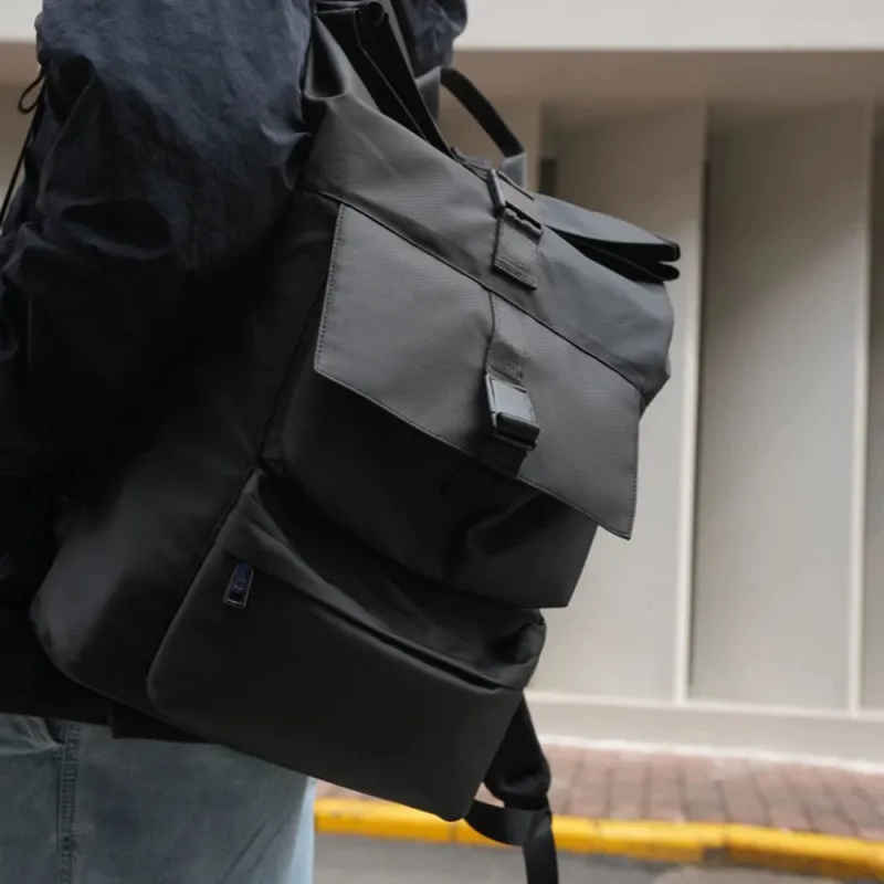 HP HUIPU Fabric Backpack Large Size Unisex Cream White/Charcoal Black-6